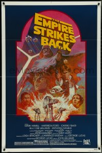 4j0928 EMPIRE STRIKES BACK NSS style 1sh R1982 George Lucas sci-fi classic, cool artwork by Tom Jung!