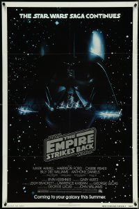 4j0926 EMPIRE STRIKES BACK NSS style advance 1sh 1980 George Lucas classic, Vader in space!