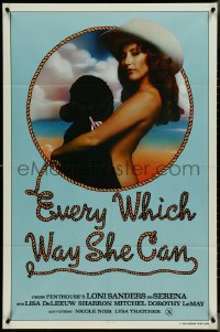 4j0931 EVERY WHICH WAY SHE CAN 1sh 1981 sexy nude cowgirl Loni Sanders, x-rated!