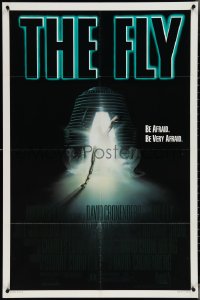 4j0935 FLY 1sh 1986 David Cronenberg, Jeff Goldblum, Geena Davis, cool creepy sci-fi art by Mahon!