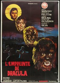4j0171 CURSE OF THE DEVIL French 1p 1975 different Jano art of Naschy in werewolf transformation!
