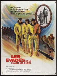 4j0179 ESCAPE FROM THE PLANET OF THE APES French 1p 1971 different sci-fi art by Boris Grinsson!