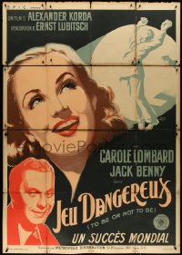 4j0210 TO BE OR NOT TO BE French 1p 1947 Carole Lombard, Jack Benny, Ernst Lubitsch, art by Marvasi!