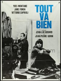 4j0212 TOUT VA BIEN French 1p 1972 Yves Montand & Jane Fonda by movie camera, Jean-Luc Godard!
