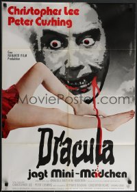 4j0449 DRACULA A.D. 1972 German 1972 Hammer, cool artwork of vampire Christopher Lee!