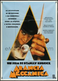 4j0107 CLOCKWORK ORANGE Italian 1p R1998 Stanley Kubrick classic, Castle art of Malcolm McDowell!