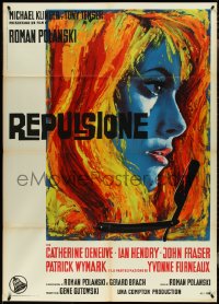 4j0137 REPULSION Italian 1p 1966 Roman Polanski, Catherine Deneuve, different straight razor art!