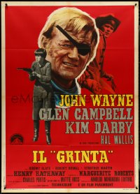 4j0113 TRUE GRIT Italian 1p 1969 John Wayne as Rooster Cogburn, Kim Darby, Glen Campbell