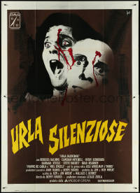 4j0094 SILENT SCREAM Italian 2p 1980 Barbara Steele, completely different horror art, ultra rare!