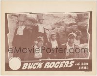 4j0754 BUCK ROGERS LC R1940s close up of Buster Crabbe & men in wacky uniforms, sci-fi serial!