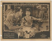 4j0766 DON'T TELL EVERYTHING LC 1921 Gloria Swanson's cards say Wallace Reid has loved before, rare!