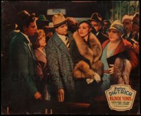 4j0074 BLONDE VENUS jumbo LC 1932 von Sternberg, crowd stares at glamorous Marlene Dietrich in fur!