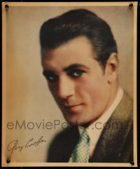 4j0075 GARY COOPER jumbo LC 1920s incredible youthful head & shoulders color portrait in suit & tie!