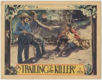 4j0820 TRAILING THE KILLER LC 1932 two men threaten man sitting with Caesar the German Shepherd dog!