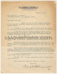 4j0472 WILLIAM RANDOLPH HEARST letter 1931 to Louella Parsons about moral duty against profanity!