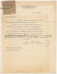 4j0473 WILLIAM RANDOLPH HEARST letter 1934 doesn't want far left Upton Sinclair writing movies!