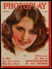 4j0460 PHOTOPLAY magazine September 1931 great cover art of Barbara Stanwyck by Earl Christy!