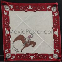 4j0470 TOM MIX kerchief 1920s great art of the western cowboy star on his horse Tony, Best Wishes!