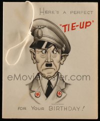 4j1298 WWII GREETING CARD greeting card 1940s tie-up Hitler with a noose for your birthday!