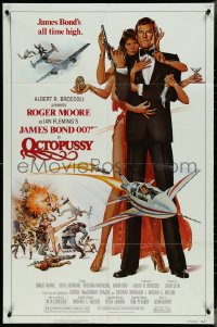 4j1074 OCTOPUSSY 1sh 1983 Goozee art of sexy Maud Adams & Roger Moore as James Bond 007!