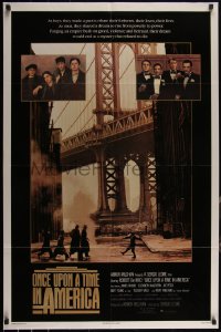 4j1078 ONCE UPON A TIME IN AMERICA advance 1sh 1984 De Niro, Woods, Sergio Leone, cast old & young!