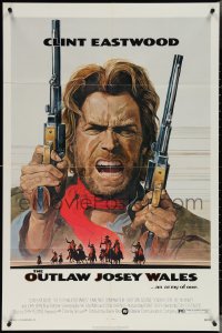 4j1085 OUTLAW JOSEY WALES NSS style 1sh 1976 Clint Eastwood is an army of one, Anderson art!