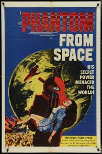 4j1090 PHANTOM FROM SPACE 1sh 1953 strange alien visitor, his power menaced the world!