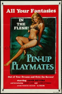 4j1091 PIN-UP PLAYMATES 1sh 1970s out of your dreams and onto the screen, sexy artwork!