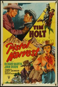 4j1092 PISTOL HARVEST 1sh 1951 Tim Holt, Richard Martin & pretty Joan Dixon in western action
