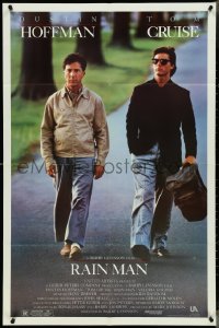4j1113 RAIN MAN 1sh 1988 Tom Cruise & autistic Dustin Hoffman, directed by Barry Levinson!