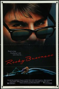 4j1124 RISKY BUSINESS 1sh 1983 classic c/u art of Tom Cruise in cool shades by Drew Struzan!