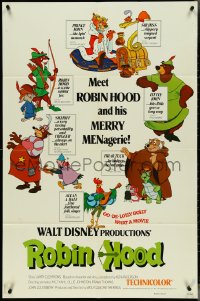 4j1125 ROBIN HOOD int'l 1sh 1973 in Walt Disney's cartoon version he's a fox w/Merry MENagerie!