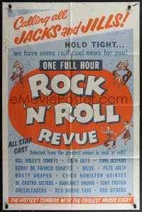 4j1126 ROCK 'N' ROLL REVUE 1sh 1956 Bill Haley's Comets, the hottest combos with the coolest music!