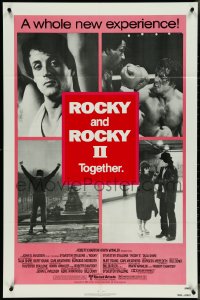4j1128 ROCKY /ROCKY II 1sh 1980 Sylvester Stallone, Carl Weathers boxing classic double-bill!