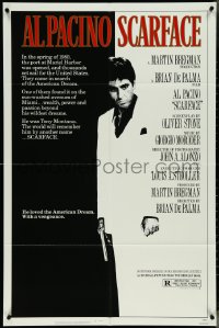 4j1137 SCARFACE 1sh 1983 Al Pacino as Tony Montana, Brian De Palma, Oliver Stone classic!
