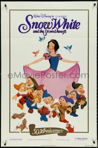 4j1153 SNOW WHITE & THE SEVEN DWARFS 1sh R1987 Walt Disney cartoon fantasy classic!