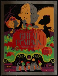 4j0008 IT'S THE GREAT PUMPKIN, CHARLIE BROWN signed #7/20 metal 18x24 art print 2011 by Tom Whalen!