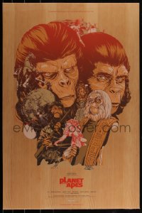 4j0009 PLANET OF THE APES #25/70 24x36 art print 2011 Mondo, art by Martin Ansin, wood edition!