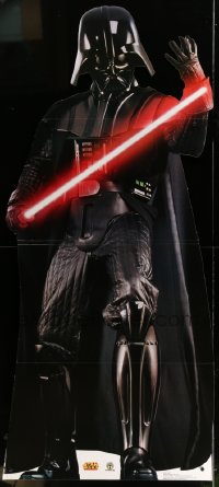 4j0002 DARTH VADER 33x74 standee 2004 cool life-size Star Wars villain with lightsaber!