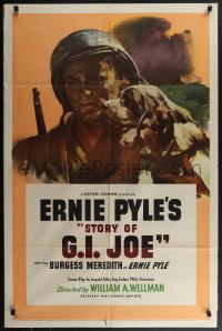 4j1160 STORY OF G.I. JOE 1sh 1945 William Wellman, art of Burgess Meredith as journalist Ernie Pyle!