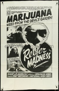 4j0480 REEFER MADNESS 30x46 special poster R1972 Marijuana, Weed from Devil's Garden, ultra rare!