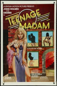 4j1180 TEENAGE MADAM 1sh 1977 John Holmes, sexy Chet Collom art, ultra rare!