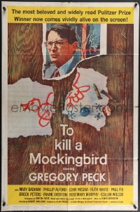4j1196 TO KILL A MOCKINGBIRD 1sh 1963 Gregory Peck classic, from Harper Lee's famous novel!