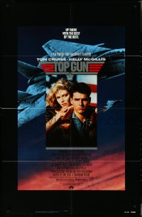 4j1199 TOP GUN 1sh 1986 great image of Tom Cruise & Kelly McGillis, Navy fighter jets!