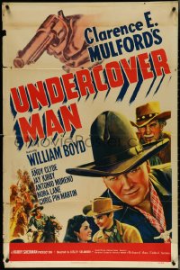 4j1206 UNDERCOVER MAN 1sh 1942 William Boyd, Hopalong Cassidy, printed by Paramount, changed to UA!