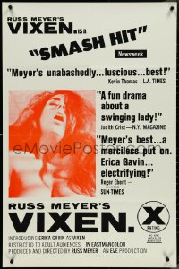4j1212 VIXEN 25x38 1sh 1968 classic Russ Meyer, is sexy naked Erica Gavin woman or animal?