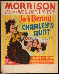 4j0037 CHARLEY'S AUNT jumbo WC 1941 great artwork of old lady Jack Benny smoking cigar!
