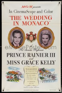 4j1216 WEDDING IN MONACO 1sh 1956 Principe Rainier III & Miss Grace Kelly!