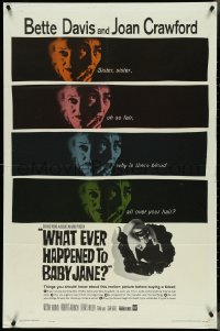 4j1217 WHAT EVER HAPPENED TO BABY JANE? 1sh 1962 Robert Aldrich, Bette Davis & Joan Crawford!