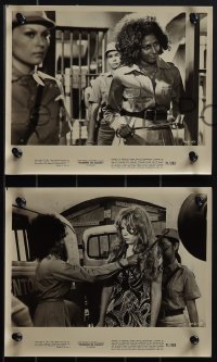4j1377 WOMEN IN CAGES 7 8x10 stills 1971 great images of sadistic warden Pam Grier, sexy prisoners!